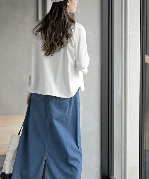 rps(アールピーエス)の「クルーネックラグランワイド7分袖T(Tシャツ/カットソー・レディース・ブラック系その他2/ブラック/杢グレー/オフホワイト/イエロー/パープル・フリー)」の9枚目の写真