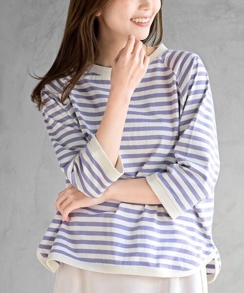 rps(アールピーエス)の「クルーネックラグランワイド7分袖T(Tシャツ/カットソー・レディース・ブラック系その他2/ブラック/杢グレー/オフホワイト/イエロー/パープル・フリー)」の12枚目の写真