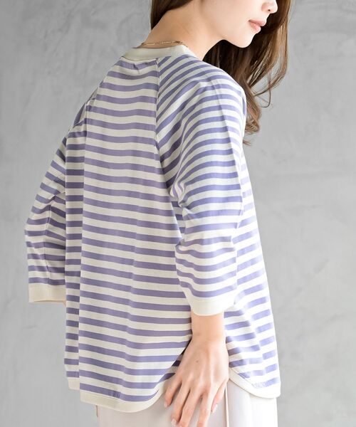 rps(アールピーエス)の「クルーネックラグランワイド7分袖T(Tシャツ/カットソー・レディース・ブラック系その他2/ブラック/杢グレー/オフホワイト/イエロー/パープル・フリー)」の15枚目の写真