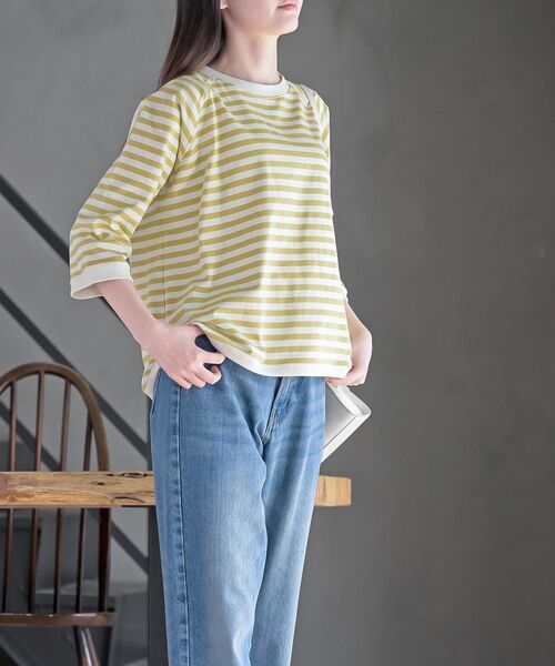 rps(アールピーエス)の「クルーネックラグランワイド7分袖T(Tシャツ/カットソー・レディース・ブラック系その他2/ブラック/杢グレー/オフホワイト/イエロー/パープル・フリー)」の17枚目の写真