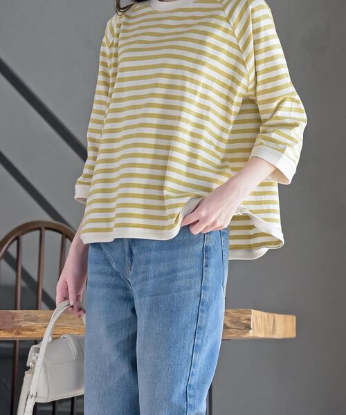 rps(アールピーエス)の「クルーネックラグランワイド7分袖T(Tシャツ/カットソー・レディース・ブラック系その他2/ブラック/杢グレー/オフホワイト/イエロー/パープル・フリー)」の19枚目の写真