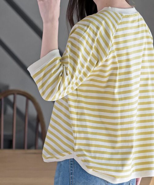 rps(アールピーエス)の「クルーネックラグランワイド7分袖T(Tシャツ/カットソー・レディース・ブラック系その他2/ブラック/杢グレー/オフホワイト/イエロー/パープル・フリー)」の20枚目の写真