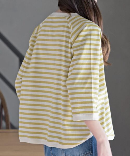 rps(アールピーエス)の「クルーネックラグランワイド7分袖T(Tシャツ/カットソー・レディース・ブラック系その他2/ブラック/杢グレー/オフホワイト/イエロー/パープル・フリー)」の21枚目の写真