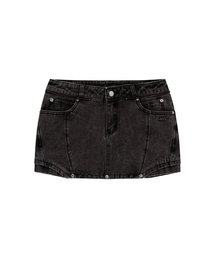 OJOS（オホス）の「Button Denim Mini Skirt / Charcoal（スカート）」