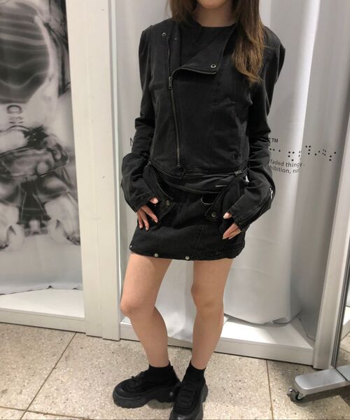 OJOS(オホス)の「Button Denim Mini Skirt / Charcoal(スカート・レディース・その他・1/2/3)」の9枚目の写真