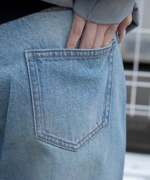 WEGO(ウィゴー)の「WEGO/【26年春夏新作】ダメージストレートデニムパンツ(デニムパンツ・レディース・ブラック系3/スカイブルー・MEDIUM/SMALL)」の10枚目の写真