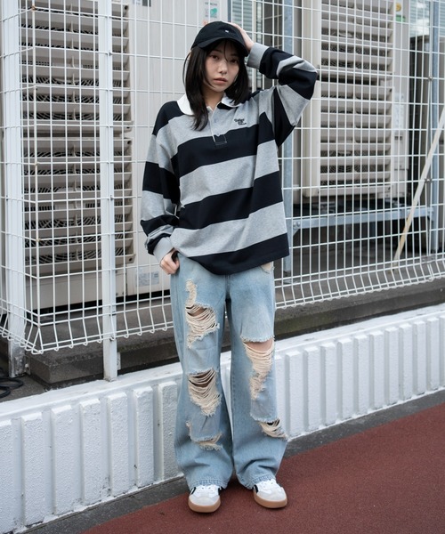 WEGO(ウィゴー)の「WEGO/【26年春夏新作】ダメージストレートデニムパンツ(デニムパンツ・レディース・ブラック系3/スカイブルー・MEDIUM/SMALL)」の16枚目の写真