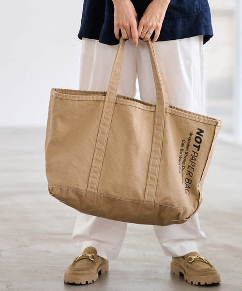 FRAMeWORK(フレームワーク)の「SEUVAS/ソウバス 別注NOT PAPER バッグ L(トートバッグ・レディース・ベージュ・FREE)」の9枚目の写真