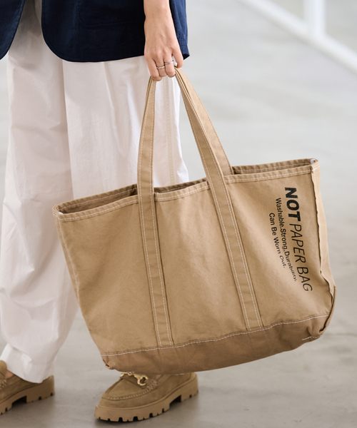 FRAMeWORK(フレームワーク)の「SEUVAS/ソウバス 別注NOT PAPER バッグ L(トートバッグ・レディース・ベージュ・FREE)」の10枚目の写真