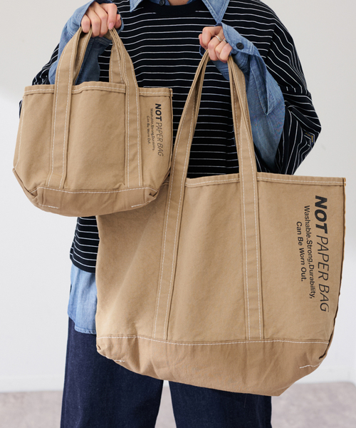 FRAMeWORK(フレームワーク)の「SEUVAS/ソウバス 別注NOT PAPER バッグ L(トートバッグ・レディース・ベージュ・FREE)」の12枚目の写真