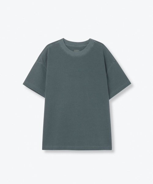 MUSINSA STANDARD KIDS（ムシンサスタンダードキッズ）の「ピグメントオーバーサイズクルーネックTシャツ[ピーコックブルー]（Tシャツ/カットソー・レディース・その他・110/120/130/100/140/150/160）」の2枚目の写真