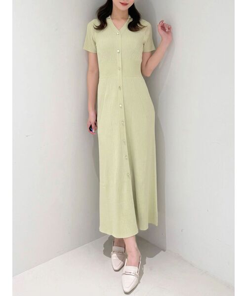 MERCURYDUO（マーキュリーデュオ）の「ワイドリブスキッパーニットワンピース（ワンピース・レディース・ライム/ピンク/ネイビー/ブラック・SMALL/MEDIUM）」の2枚目の写真