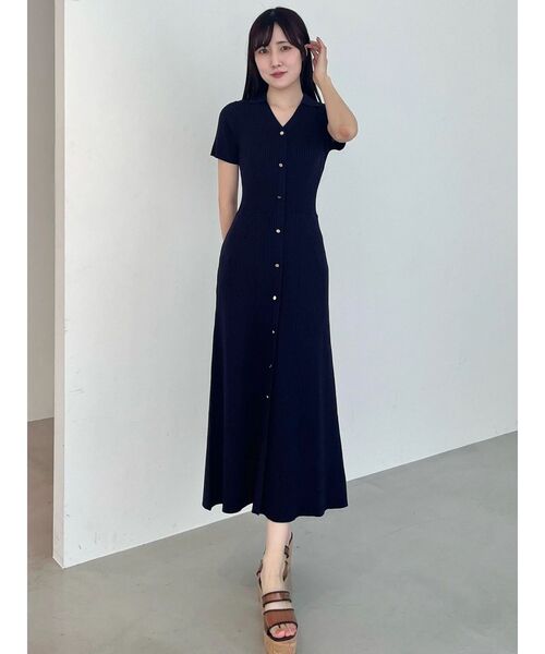 MERCURYDUO（マーキュリーデュオ）の「ワイドリブスキッパーニットワンピース（ワンピース・レディース・ライム/ピンク/ネイビー/ブラック・SMALL/MEDIUM）」の7枚目の写真