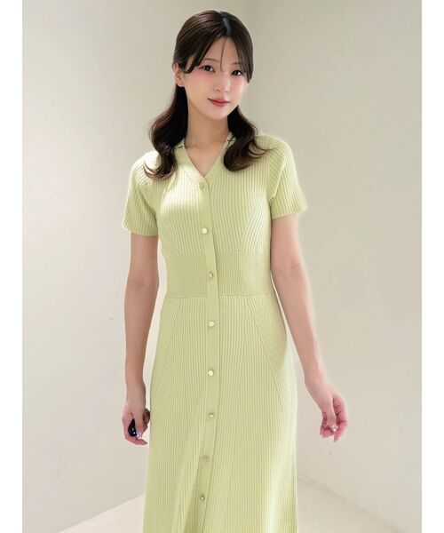 MERCURYDUO（マーキュリーデュオ）の「ワイドリブスキッパーニットワンピース（ワンピース・レディース・ライム/ピンク/ネイビー/ブラック・SMALL/MEDIUM）」の12枚目の写真