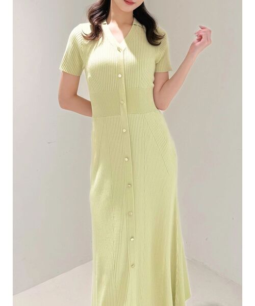 MERCURYDUO（マーキュリーデュオ）の「ワイドリブスキッパーニットワンピース（ワンピース・レディース・ライム/ピンク/ネイビー/ブラック・SMALL/MEDIUM）」の13枚目の写真