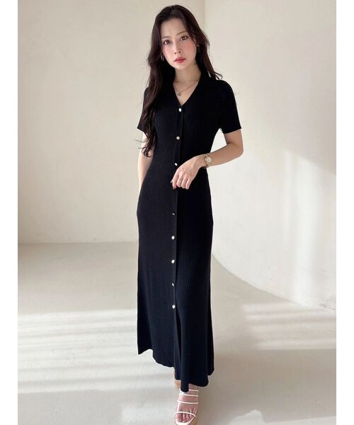 MERCURYDUO（マーキュリーデュオ）の「ワイドリブスキッパーニットワンピース（ワンピース・レディース・ライム/ピンク/ネイビー/ブラック・SMALL/MEDIUM）」の14枚目の写真