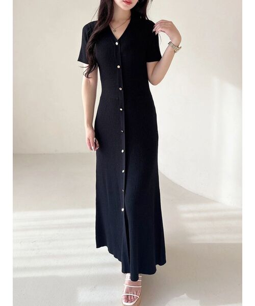 MERCURYDUO（マーキュリーデュオ）の「ワイドリブスキッパーニットワンピース（ワンピース・レディース・ライム/ピンク/ネイビー/ブラック・SMALL/MEDIUM）」の15枚目の写真