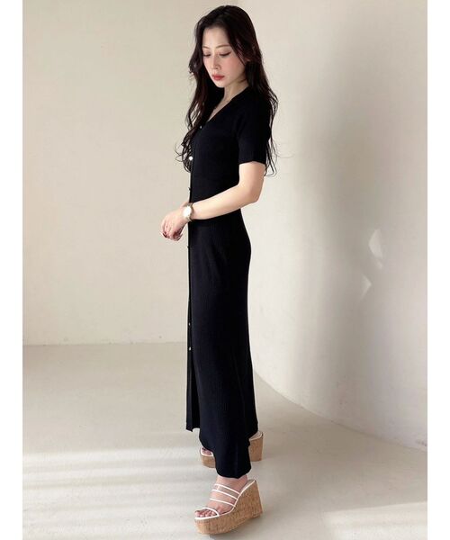 MERCURYDUO（マーキュリーデュオ）の「ワイドリブスキッパーニットワンピース（ワンピース・レディース・ライム/ピンク/ネイビー/ブラック・SMALL/MEDIUM）」の16枚目の写真