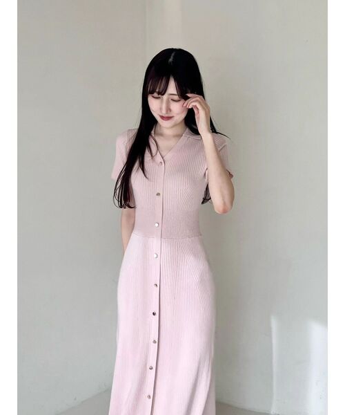 MERCURYDUO（マーキュリーデュオ）の「ワイドリブスキッパーニットワンピース（ワンピース・レディース・ライム/ピンク/ネイビー/ブラック・SMALL/MEDIUM）」の21枚目の写真