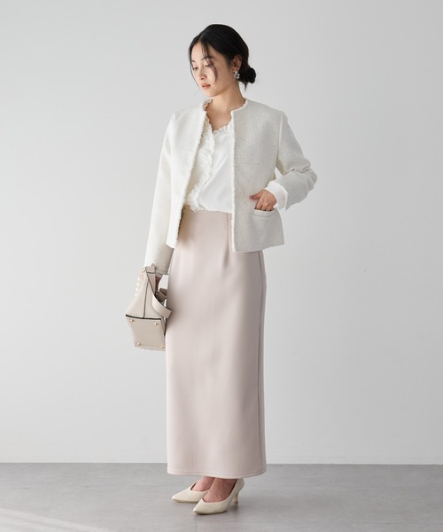 YECCA VECCA（イェッカヴェッカ）の「ツイードジャケット (2)（ノーカラージャケット・レディース・オフホワイト・L/M）」の22枚目の写真