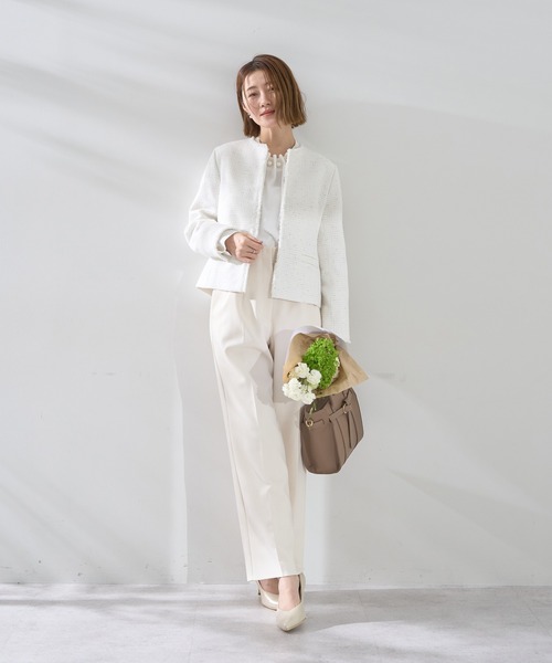 YECCA VECCA（イェッカヴェッカ）の「ツイードジャケット (2)（ノーカラージャケット・レディース・オフホワイト・L/M）」の15枚目の写真