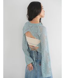 Ungrid | バックレースアップ透かし編みニット(ニット/セーター)