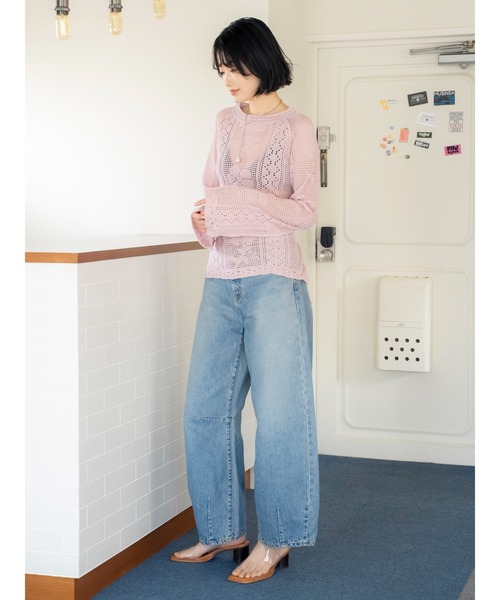 ungrid バックレース編みニット❤️こいちゃん❤️ バックレースアップ透かし編みニット（ニット/セーター）｜Ungrid