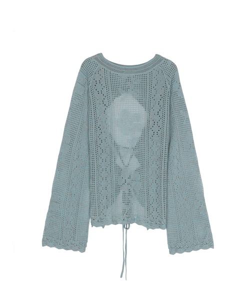 ungrid バックレース編みニット❤️こいちゃん❤️ バックレースアップ透かし編みニット（ニット/セーター）｜Ungrid