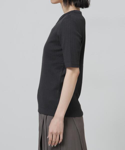 NANO universe(ナノユニバース)の「Anti Soaked(R) 汗染み防止クルーネックリブTシャツ(Tシャツ/カットソー・レディース・トップグレー/アイボリー/ブラック/チャコール・S/M/L)」の13枚目の写真