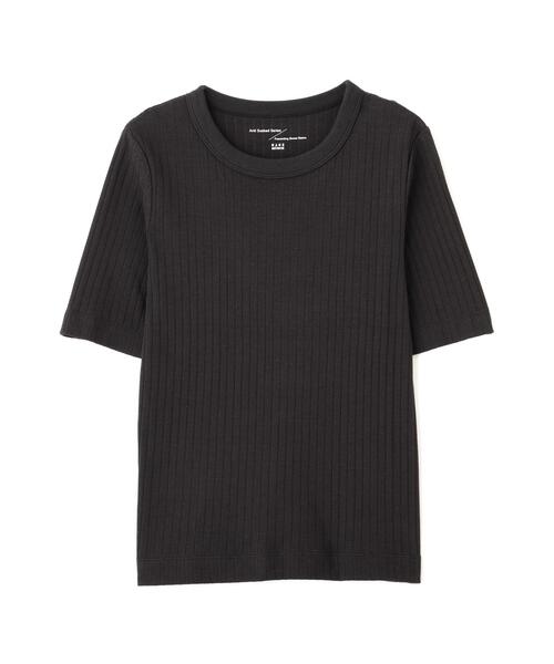 NANO universe(ナノユニバース)の「Anti Soaked(R) 汗染み防止クルーネックリブTシャツ(Tシャツ/カットソー・レディース・トップグレー/アイボリー/ブラック/チャコール・S/M/L)」の19枚目の写真