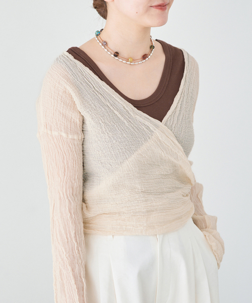 IENA(イエナ)の「LES ATELIERS FRANCAIS DE CONFECTION Cache Coeur PE26JPCACHE(シャツ/ブラウス・レディース・ブラック/アイボリー・FREE)」の15枚目の写真