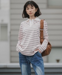 adidas(�A�f�B�_�X)��adidas/�A�f�B�_�X STRIPED OVZD LS POLO SHIRT �X�g���C�v �g���t�H�C�����S �J�b�g�\�[ �|���V���c �}���`�{�[�_�[ ���K�[�V���c 2026�N�t��(�|���V���c)