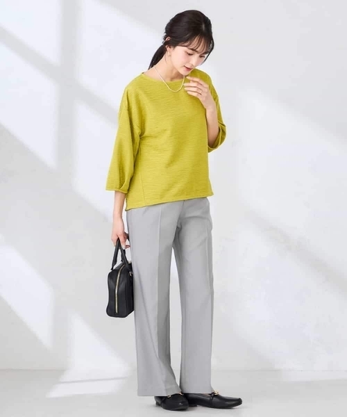 a.v.v(アーヴェヴェ)の「キラキラリップル七分袖カットソー(Tシャツ/カットソー・レディース・クリーム/チャコールグレー/アイボリー・38/40)」の10枚目の写真