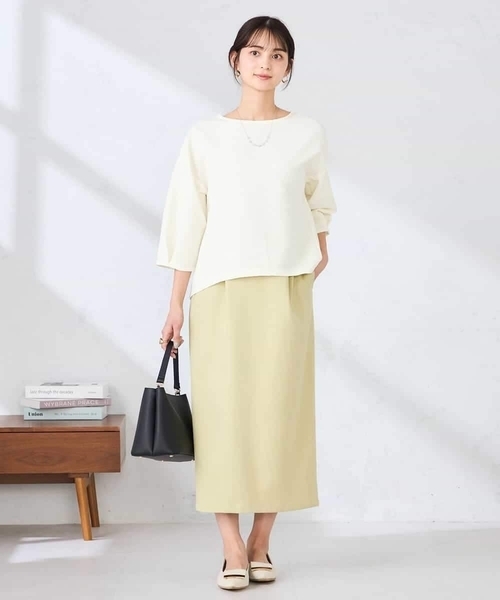 a.v.v(アーヴェヴェ)の「キラキラリップル七分袖カットソー(Tシャツ/カットソー・レディース・クリーム/チャコールグレー/アイボリー・38/40)」の14枚目の写真