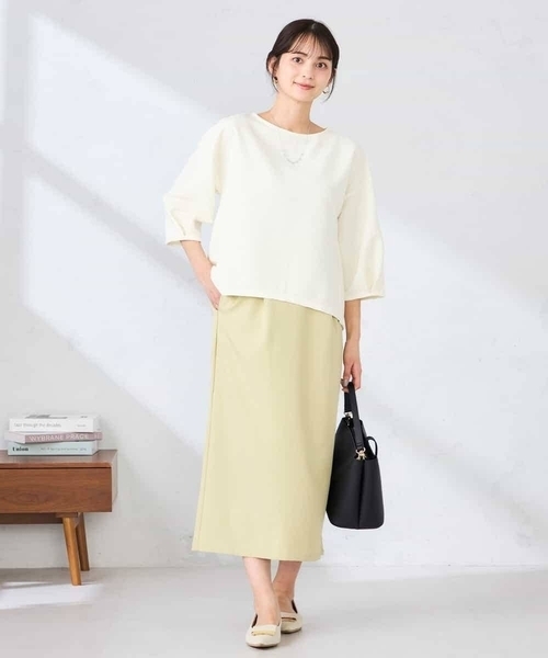 a.v.v(アーヴェヴェ)の「キラキラリップル七分袖カットソー(Tシャツ/カットソー・レディース・クリーム/チャコールグレー/アイボリー・38/40)」の15枚目の写真