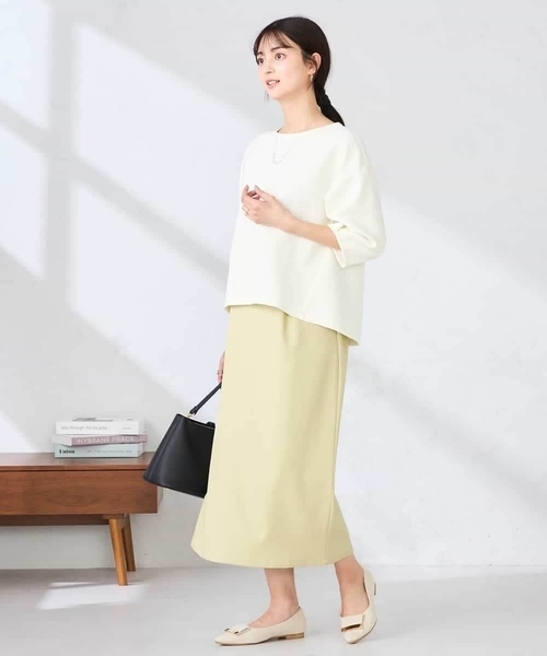 a.v.v(アーヴェヴェ)の「キラキラリップル七分袖カットソー(Tシャツ/カットソー・レディース・クリーム/チャコールグレー/アイボリー・38/40)」の16枚目の写真