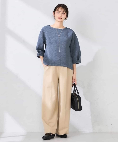 a.v.v(アーヴェヴェ)の「キラキラリップル七分袖カットソー(Tシャツ/カットソー・レディース・クリーム/チャコールグレー/アイボリー・38/40)」の22枚目の写真