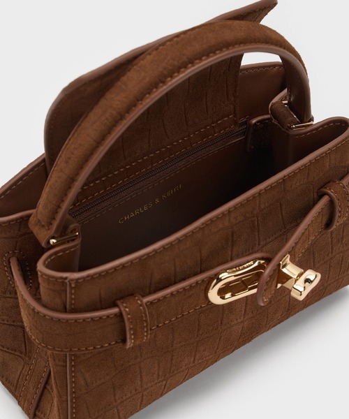 CHARLES & KEITH（チャールズ & キース）の「Aubrielle オブリエル トップハンドルバッグ（ハンドバッグ・レディース・チョコ/ピンク・S）」の14枚目の写真