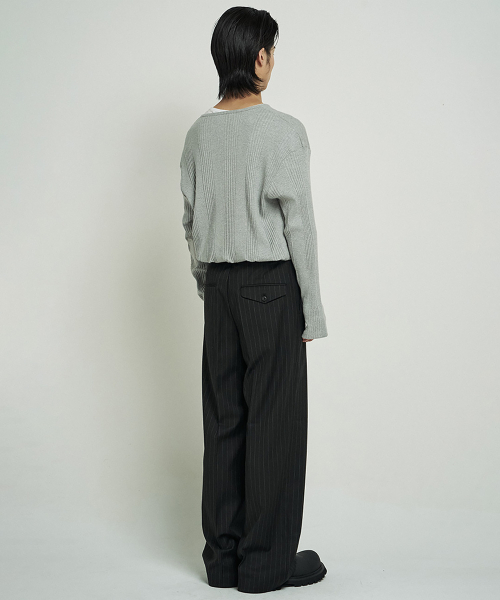 JUAN HOMME(ジュアンオム)の「ヘンリーネックロングスリーブTシャツ(メランジグレー)(Tシャツ/カットソー・メンズ・グレー・SMALL/MEDIUM/LARGE)」の16枚目の写真