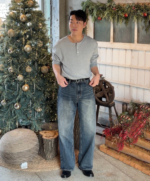 JUAN HOMME(ジュアンオム)の「ヘンリーネックロングスリーブTシャツ(メランジグレー)(Tシャツ/カットソー・メンズ・グレー・SMALL/MEDIUM/LARGE)」の19枚目の写真