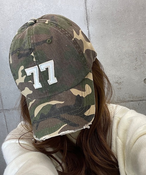 ROGER AND RAW(ロジャーアンドロウ)の「ナンバリングカモフラージュキャップ(キャップ・レディース・グレー系カモフラージュ/グリーン系カモフラージュ・FREE)」の9枚目の写真