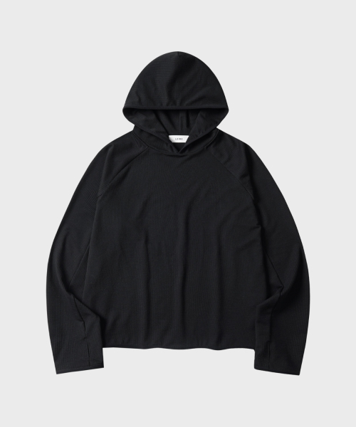 LEIRE（ルアール）の「リブフード付きロングスリーブTシャツ[ブラック]（パーカー・メンズ・その他・MEDIUM/LARGE/X-LARGE）」の5枚目の写真