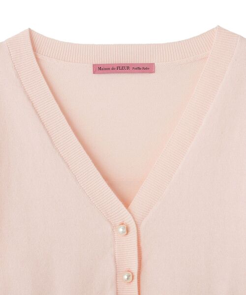 Maison de FLEUR（メゾンドフルール）の「リボンカーディガン（カーディガン/ボレロ・レディース・ブラック/ピンク・FREE）」の7枚目の写真