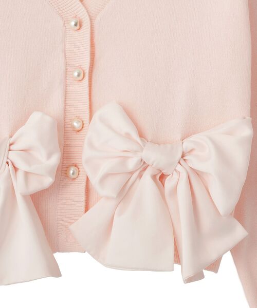 Maison de FLEUR（メゾンドフルール）の「リボンカーディガン（カーディガン/ボレロ・レディース・ブラック/ピンク・FREE）」の11枚目の写真