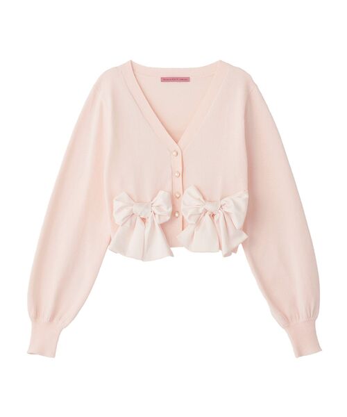 Maison de FLEUR（メゾンドフルール）の「リボンカーディガン（カーディガン/ボレロ・レディース・ブラック/ピンク・FREE）」の16枚目の写真