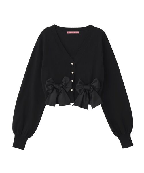 Maison de FLEUR(メゾンドフルール)の「リボンカーディガン(カーディガン/ボレロ・レディース・ブラック/ピンク・FREE)」の17枚目の写真