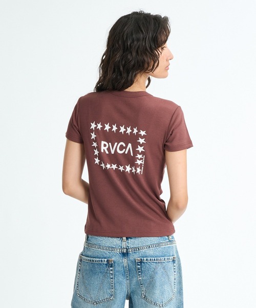 RVCA(ルーカ)の「RVCA ウィメンズ EMSCRIPT CROPPED SS Tシャツ 【2026年春夏モデル】(Tシャツ/カットソー・レディース・ホワイト/ブラック/ブラウン系その他・SMALL/MEDIUM/LARGE)」の3枚目の写真