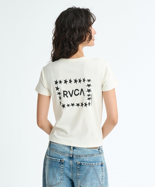 RVCA(ルーカ)の「RVCA ウィメンズ EMSCRIPT CROPPED SS Tシャツ 【2026年春夏モデル】(Tシャツ/カットソー・レディース・ホワイト/ブラック/ブラウン系その他・SMALL/MEDIUM/LARGE)」の2枚目の写真