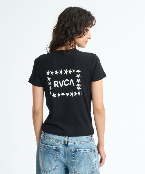 RVCA(ルーカ)の「RVCA ウィメンズ EMSCRIPT CROPPED SS Tシャツ 【2026年春夏モデル】(Tシャツ/カットソー・レディース・ホワイト/ブラック/ブラウン系その他・SMALL/MEDIUM/LARGE)」の1枚目の写真