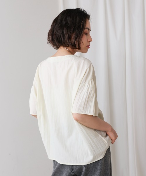 Bou Jeloud(ブージュルード)の「レースアップブラウス(シャツ/ブラウス・レディース・オフホワイト/ブラック・MEDIUM)」の11枚目の写真